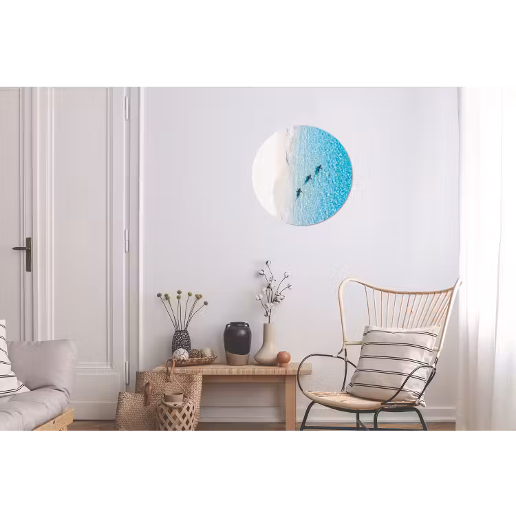 Vis - Oceaan - Strand - Turquoise - Natuur Wandcirkel aluminium klein -woonkamer