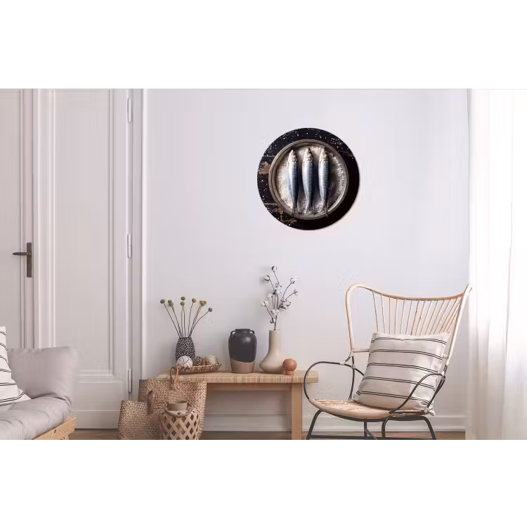 Wall circle - Aluminum - Fish - Salt - Food - Vis - Zout - Eten Wandcirkel aluminium klein