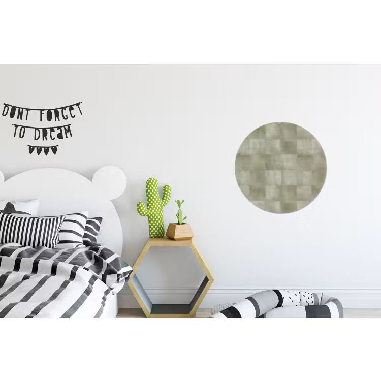 Vlakken - Rustiek - Groen Wandcirkel aluminium klein 190 -kinderkamer