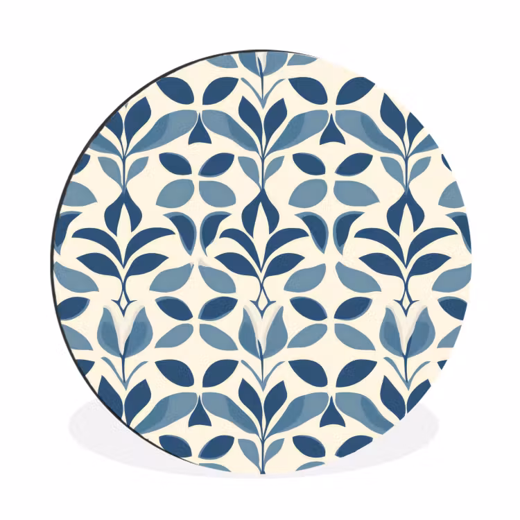 Flora - Modern - Blauw Wandcirkel aluminium klein 190 -3d