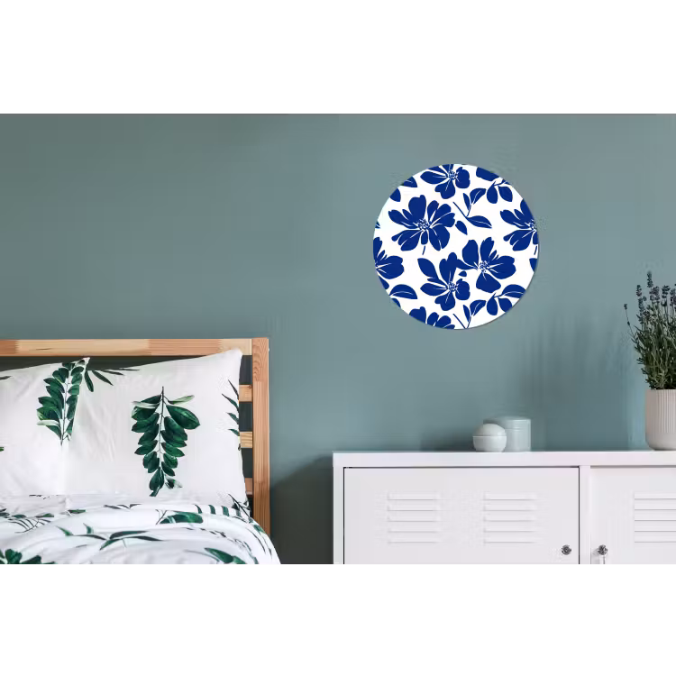 Floraal - Modern - Blauw Wandcirkel aluminium klein 190 -slaapkamer