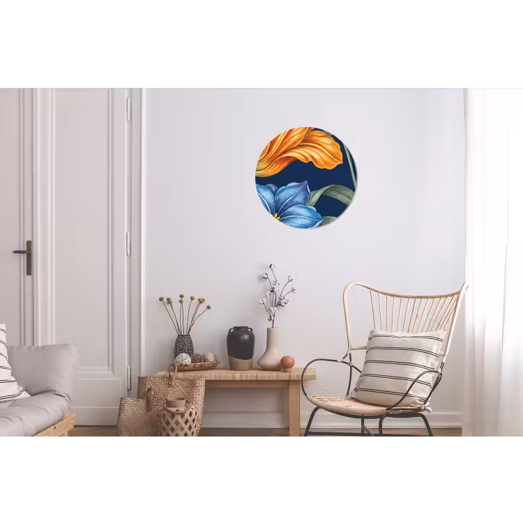 Wall circle - Aluminum - Flowers - Botanical - Pattern - Bloemen - Botanisch - Patroon Wandcirkel aluminium klein