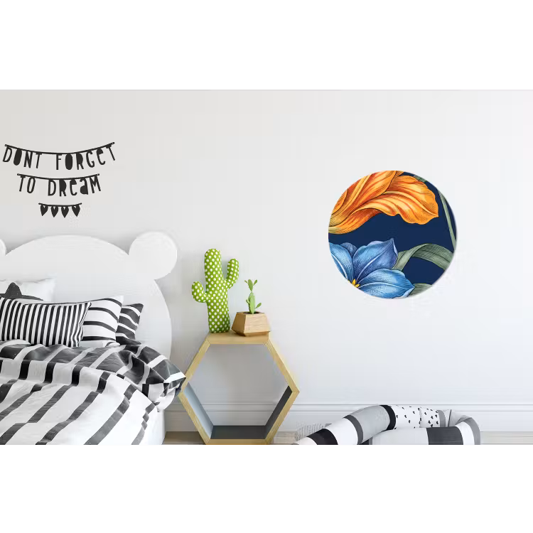 Wall circle - Aluminum - Flowers - Botanical - Pattern - Bloemen - Botanisch - Patroon Wandcirkel aluminium klein