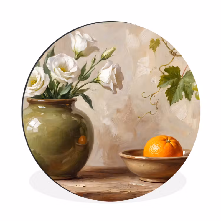 Wall circle - Aluminum - Flowers - Fruit - Still Life - Bloemen - Fruit - Stilleven Wandcirkel aluminium klein