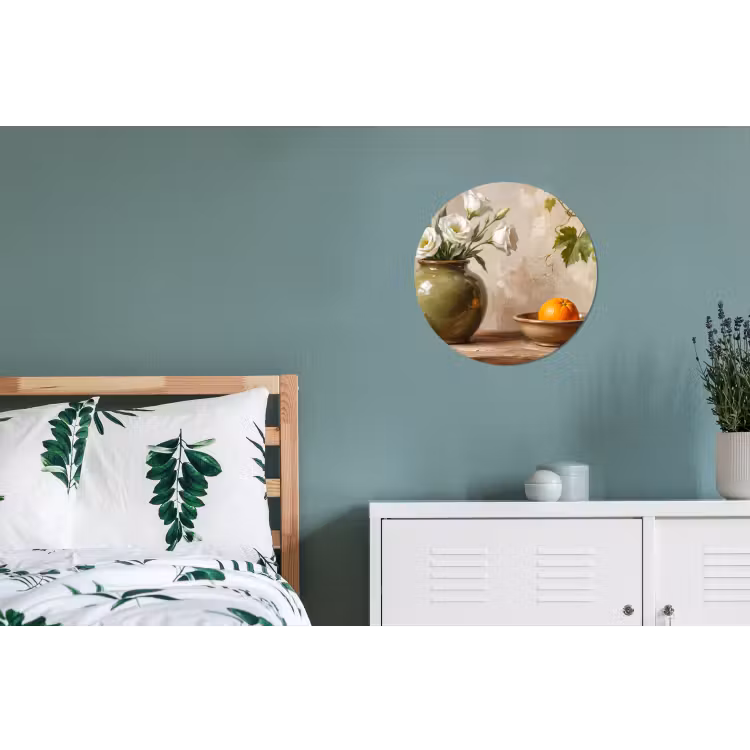 Wall circle - Aluminum - Flowers - Fruit - Still Life - Bloemen - Fruit - Stilleven Wandcirkel aluminium klein