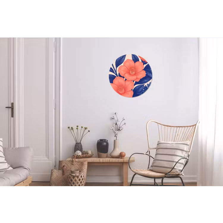 Wall circle - Aluminum - Flowers - Leaves - Botanical - Bloemen - Bladeren - Botanisch Wandcirkel aluminium klein
