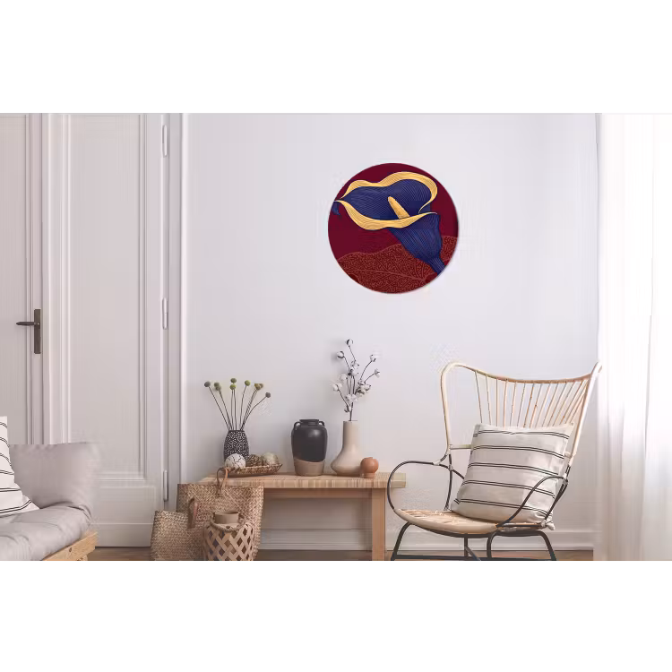 Wall circle - Aluminum - Flowers - Modern - Purple - Bloemen - Modern - Paars Wandcirkel aluminium klein
