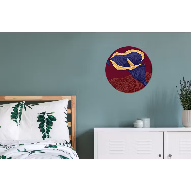 Wall circle - Aluminum - Flowers - Modern - Purple - Bloemen - Modern - Paars Wandcirkel aluminium klein
