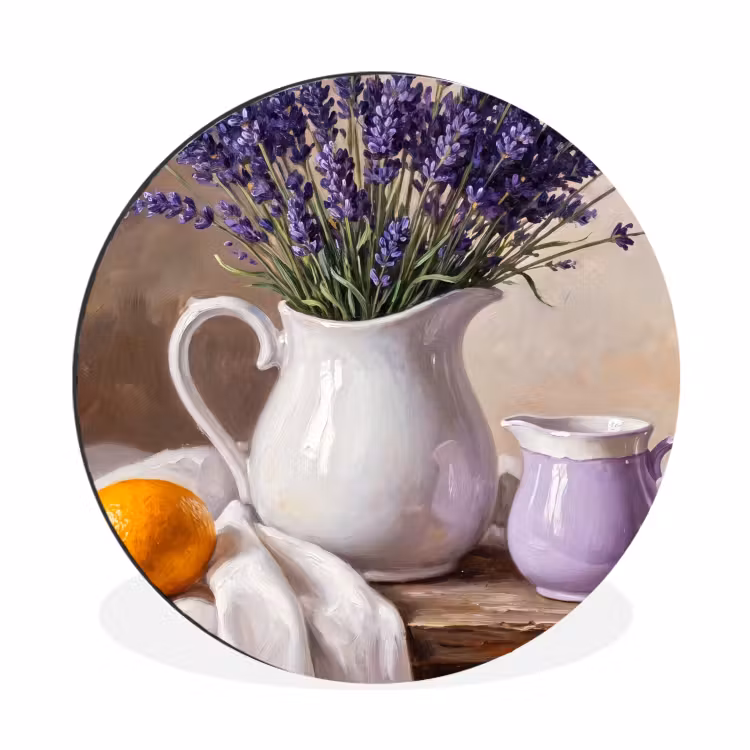 Wall circle - Aluminum - Flowers - Still Life - Purple - Bloemen - Stilleven - Paars Wandcirkel aluminium klein