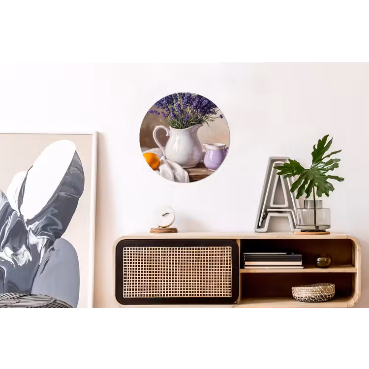 Wall circle - Aluminum - Flowers - Still Life - Purple - Bloemen - Stilleven - Paars Wandcirkel aluminium klein
