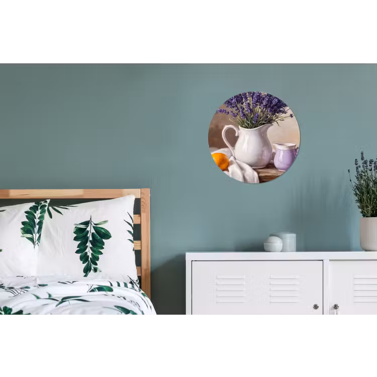 Wall circle - Aluminum - Flowers - Still Life - Purple - Bloemen - Stilleven - Paars Wandcirkel aluminium klein