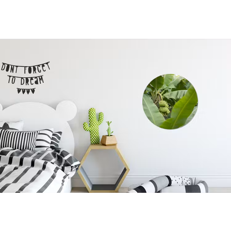 Eten - Bananen - Plantage - Groen Wandcirkel aluminium klein -kinderkamer