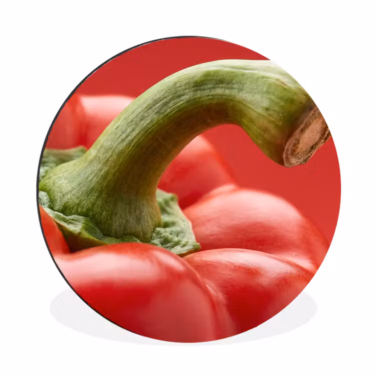 Wall circle - Aluminum - Food - Bell Pepper - Red - Eten - Paprika - Rood Wandcirkel aluminium klein