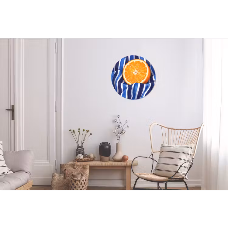 Wall circle - Aluminum - Food - Fruit - Orange - Eten - Fruit - Oranje Wandcirkel aluminium klein