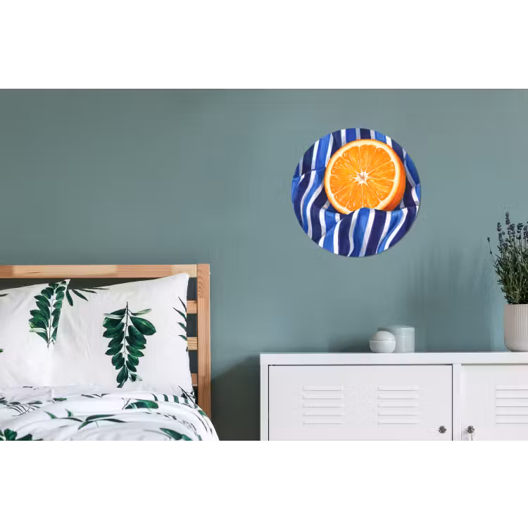 Wall circle - Aluminum - Food - Fruit - Orange - Eten - Fruit - Oranje Wandcirkel aluminium klein