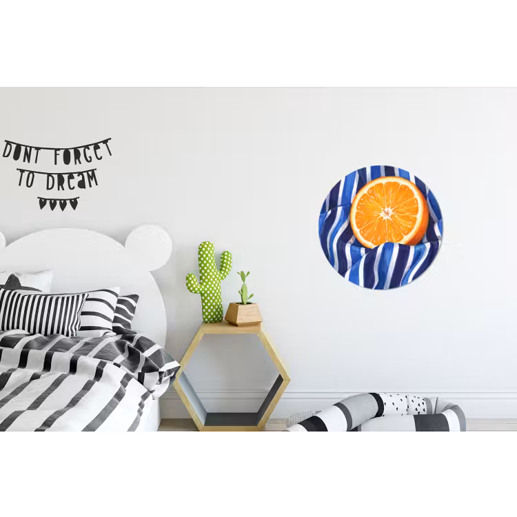 Wall circle - Aluminum - Food - Fruit - Orange - Eten - Fruit - Oranje Wandcirkel aluminium klein