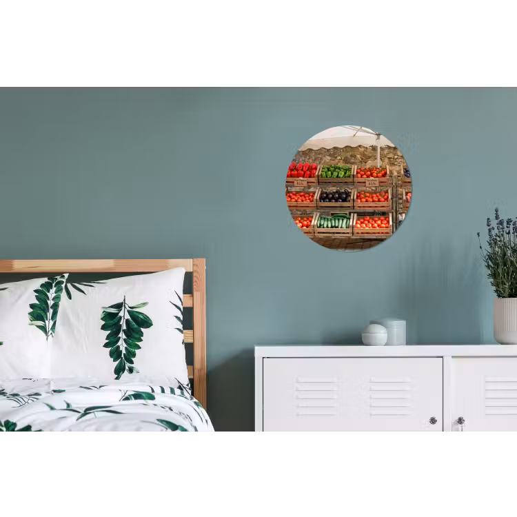 Wall circle - Aluminum - Food - Market - Fresh - Eten - Markt - Vers Wandcirkel aluminium klein