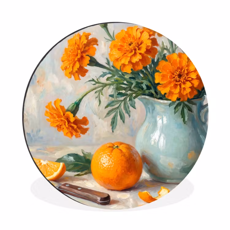 Wall circle - Aluminum - Food - Orange - Art - Eten - Oranje - Kunst Wandcirkel aluminium klein