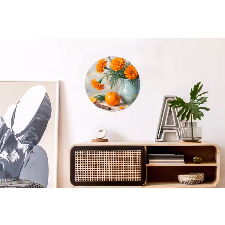Wall circle - Aluminum - Food - Orange - Art - Eten - Oranje - Kunst Wandcirkel aluminium klein