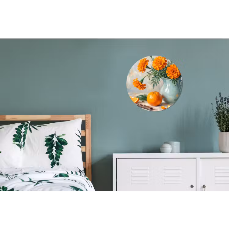 Wall circle - Aluminum - Food - Orange - Art - Eten - Oranje - Kunst Wandcirkel aluminium klein