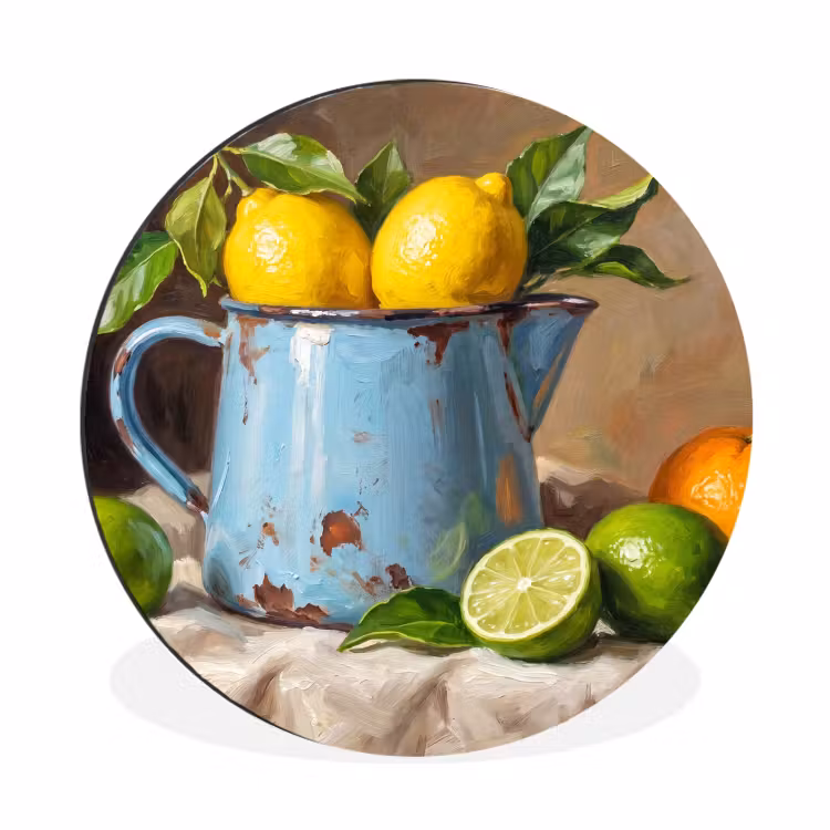 Wall circle - Aluminum - Food - Still Life - Classical - Eten - Stilleven - Klassiek Wandcirkel aluminium klein