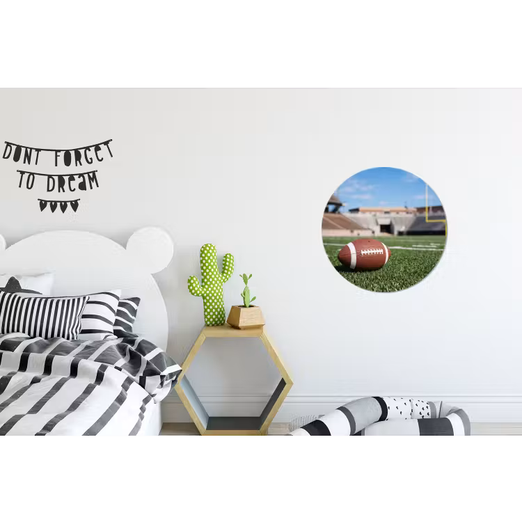 Football - Veld - Stadion - Sport Wandcirkel aluminium klein -kinderkamer