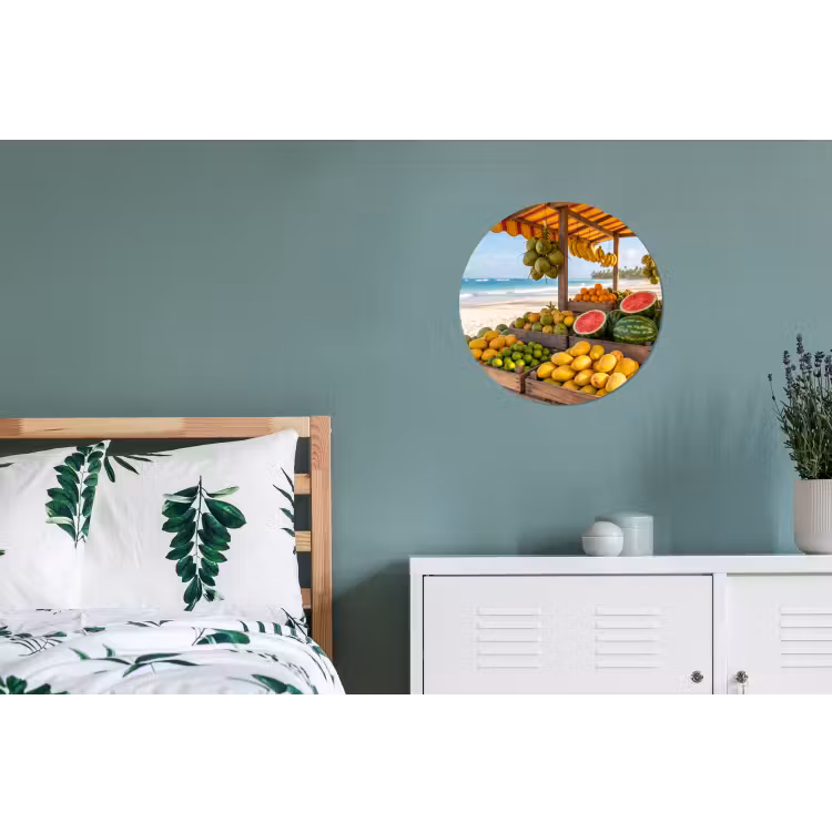 Wall circle - Aluminum - Fruit - Beach - Tropical - Fruit - Strand - Tropisch Wandcirkel aluminium klein