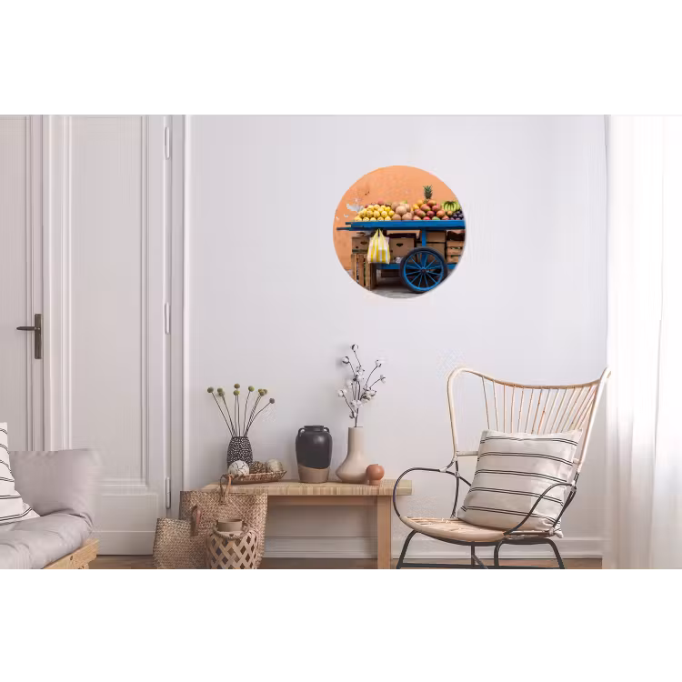 Wall circle - Aluminum - Fruit - Cart - Street - Fruit - Kar - Straat Wandcirkel aluminium klein