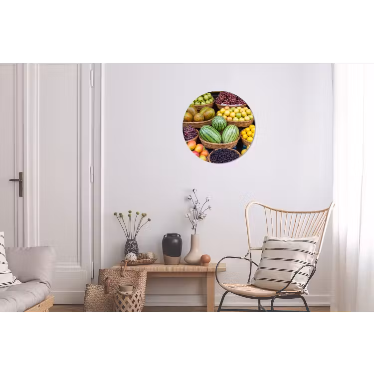 Wall circle - Aluminum - Fruit - Market - Colorful - Fruit - Markt - Kleurrijk Wandcirkel aluminium klein