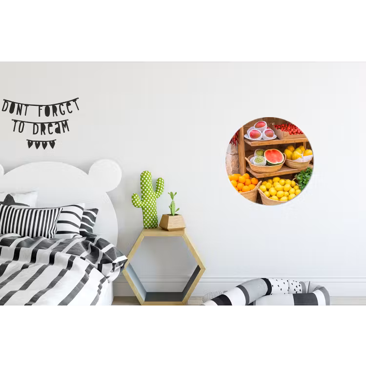 Wall circle - Aluminum - Fruit - Market - Fresh - Fruit - Markt - Vers Wandcirkel aluminium klein