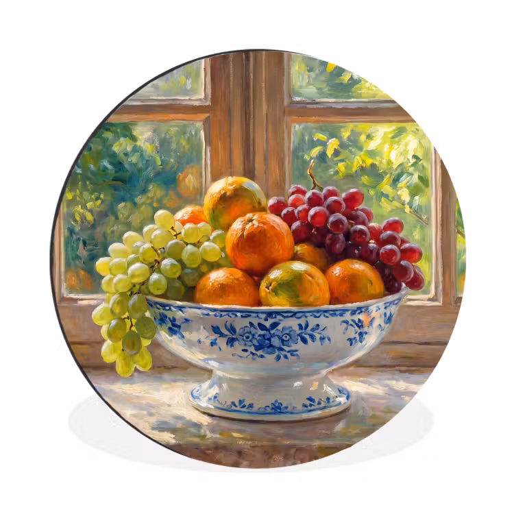 Wall circle - Aluminum - Fruit - Windowsill - Nature - Fruit - Vensterbank - Natuur Wandcirkel aluminium klein