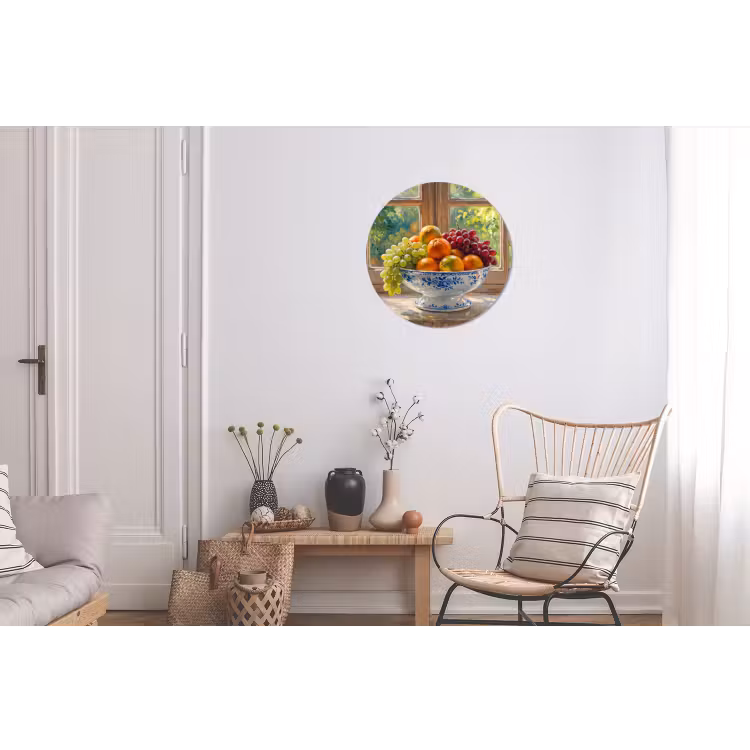 Wall circle - Aluminum - Fruit - Windowsill - Nature - Fruit - Vensterbank - Natuur Wandcirkel aluminium klein