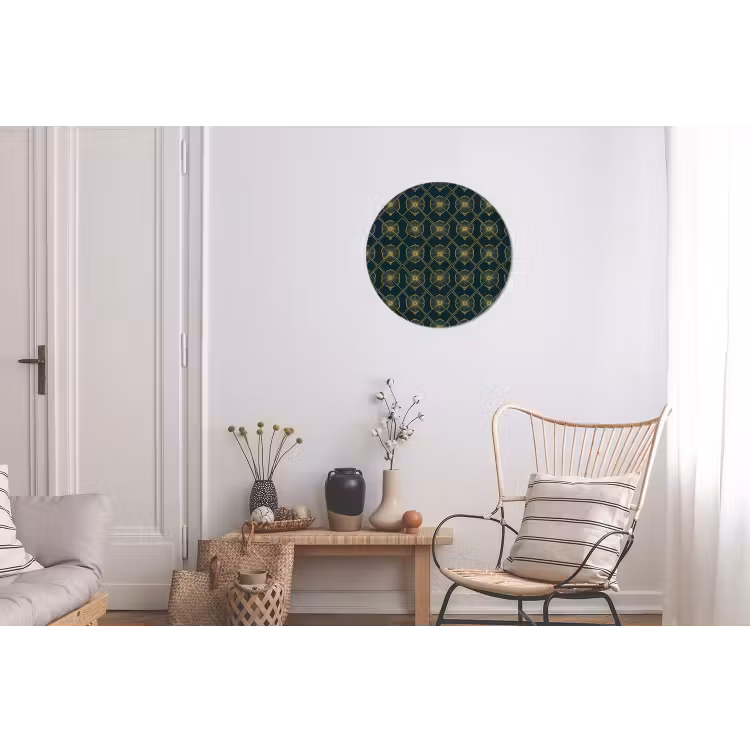 Geometrisch - Elegant - Groen Wandcirkel aluminium klein 190 -woonkamer