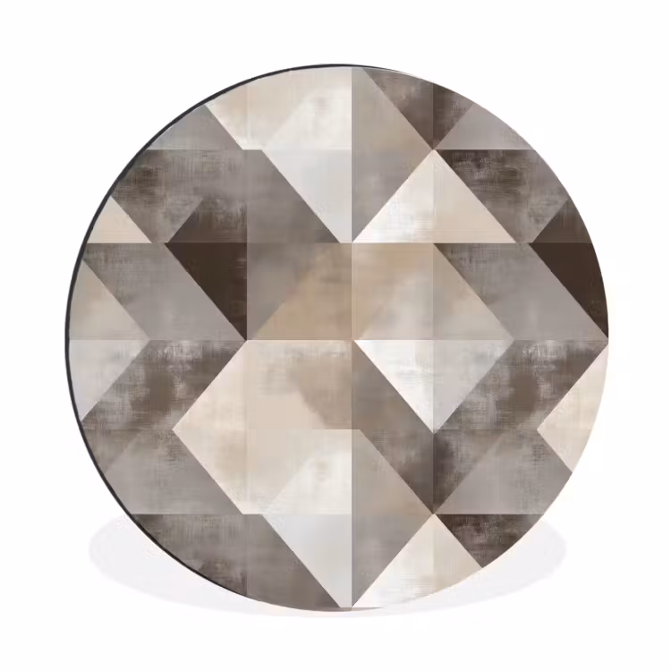 Geometrisch - Motief - Aardetinten Wandcirkel aluminium klein 190 -3d