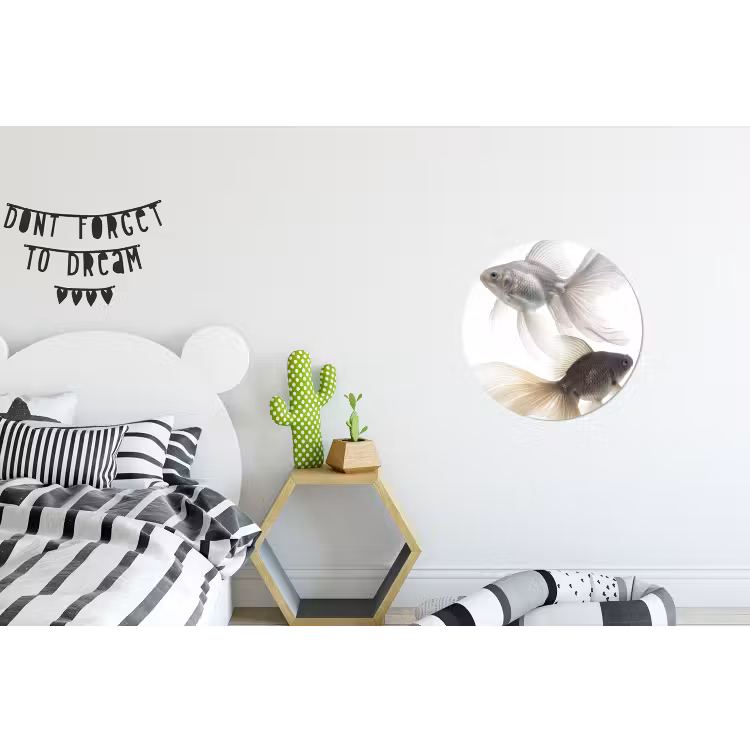 Goudvissen - Modern - Wit Wandcirkel aluminium klein -kinderkamer