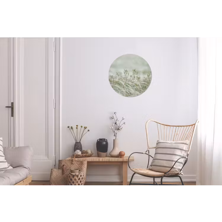 Grassen - Minimalistisch - Groen Wandcirkel aluminium klein -woonkamer