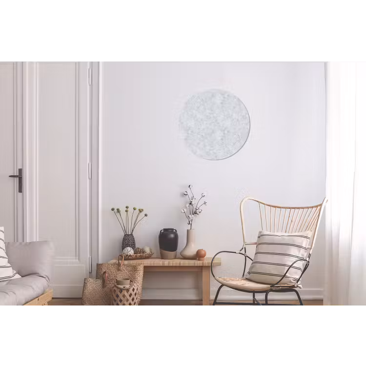 Grijs - Terrazzo-effect - Beton Wandcirkel aluminium klein 190 -woonkamer