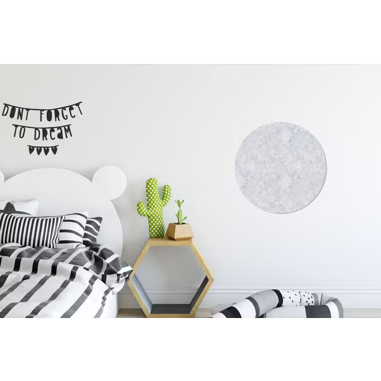 Grijs - Terrazzo-effect - Beton Wandcirkel aluminium klein 190 -kinderkamer