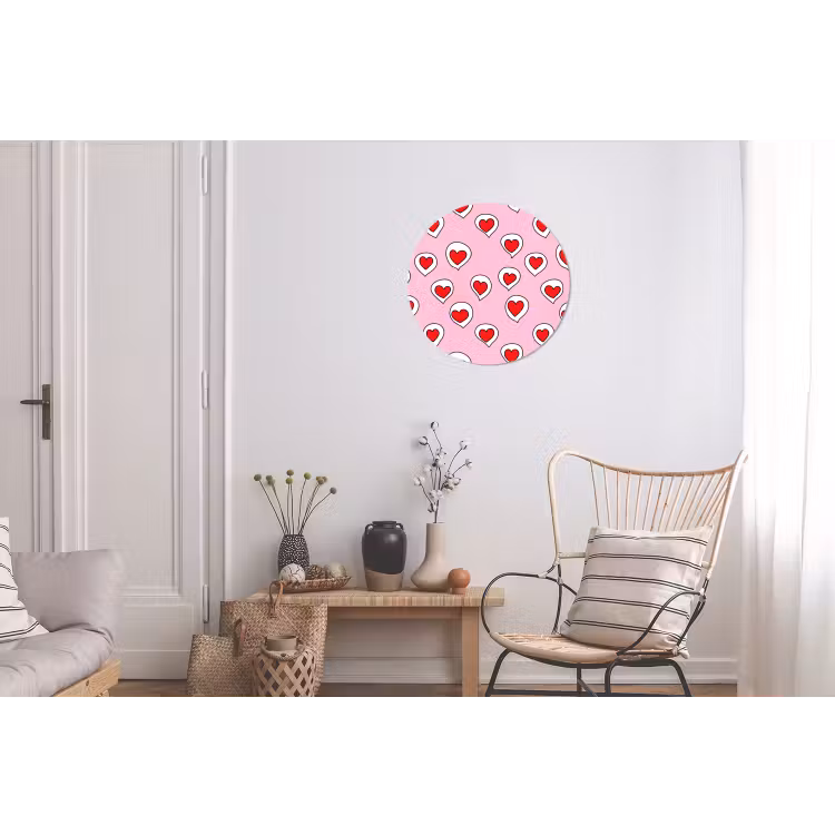 Hartjes - Patroon - Rood Wandcirkel aluminium klein 190 -woonkamer
