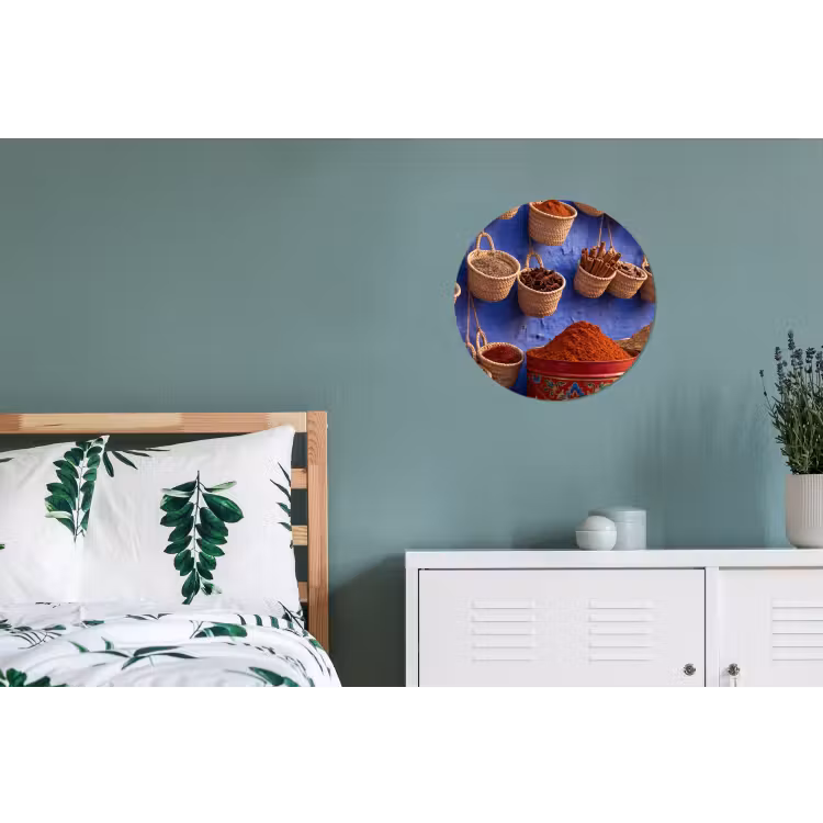 Wall circle - Aluminum - Herbs - Baskets - Market - Kruiden - Manden - Markt Wandcirkel aluminium klein