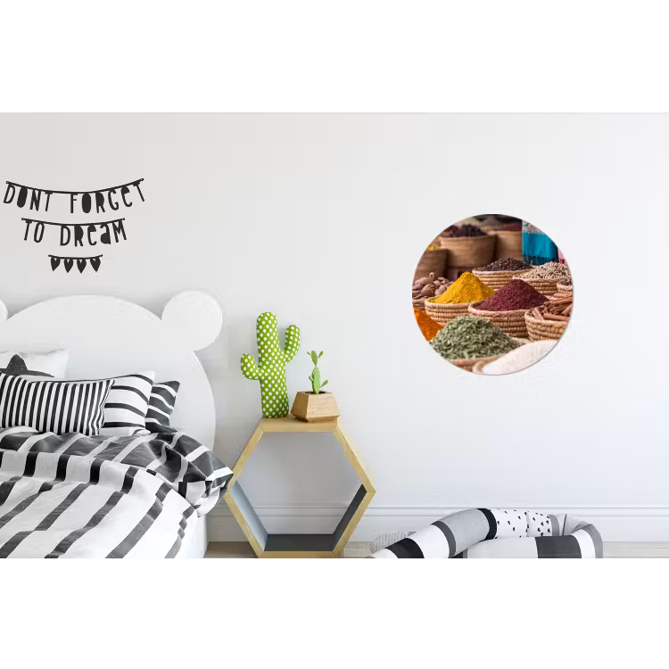 Wall circle - Aluminum - Herbs - Baskets - Oriental - Kruiden - Manden - Oosters Wandcirkel aluminium klein