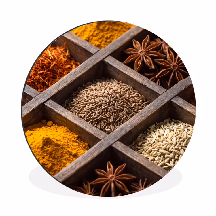 Wall circle - Aluminum - Herbs - Wood - Food - Kruiden - Houten - Eten Wandcirkel aluminium klein