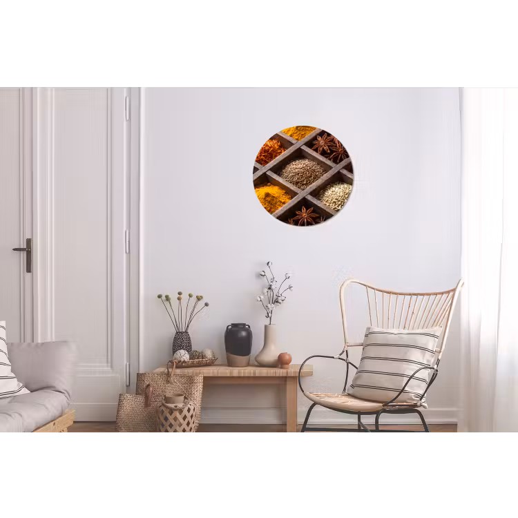 Wall circle - Aluminum - Herbs - Wood - Food - Kruiden - Houten - Eten Wandcirkel aluminium klein
