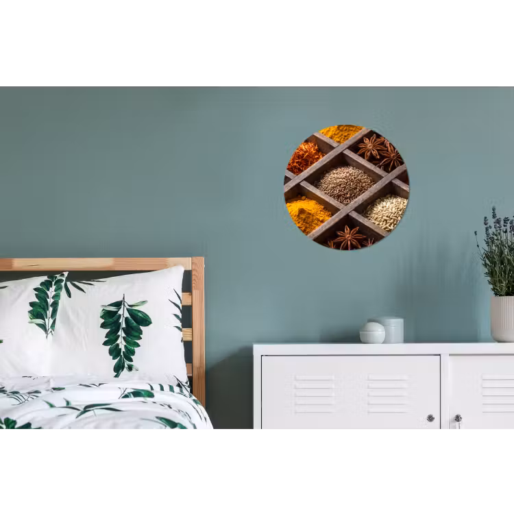 Wall circle - Aluminum - Herbs - Wood - Food - Kruiden - Houten - Eten Wandcirkel aluminium klein