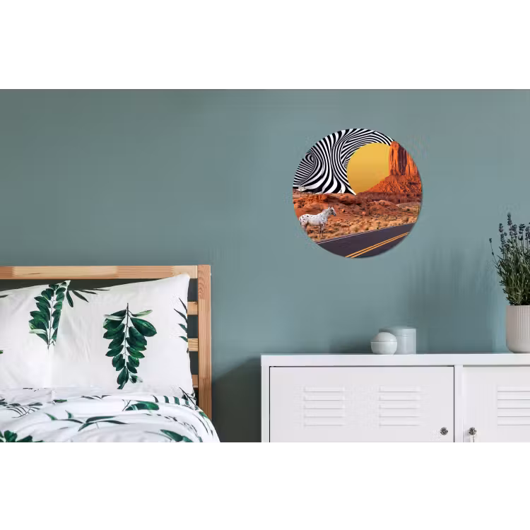 Wall circle - Aluminum - Horse - Desert - Nature - Paard - Woestijn - Natuur Wandcirkel aluminium klein