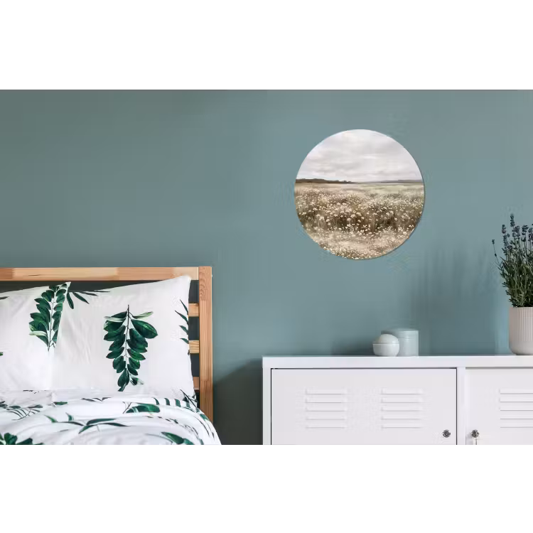 Illustratie - Landschap - Wit Wandcirkel aluminium klein -slaapkamer