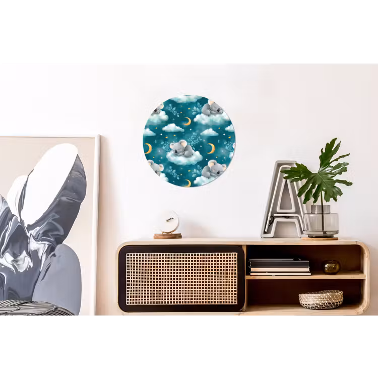 Koala's - Betoverend - Blauw Wandcirkel aluminium klein 190 -kantoor