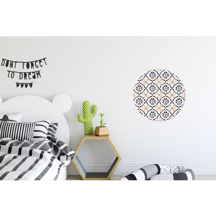 Bladvorm - Patroon - Kleurrijk Wandcirkel aluminium klein 190 -kinderkamer