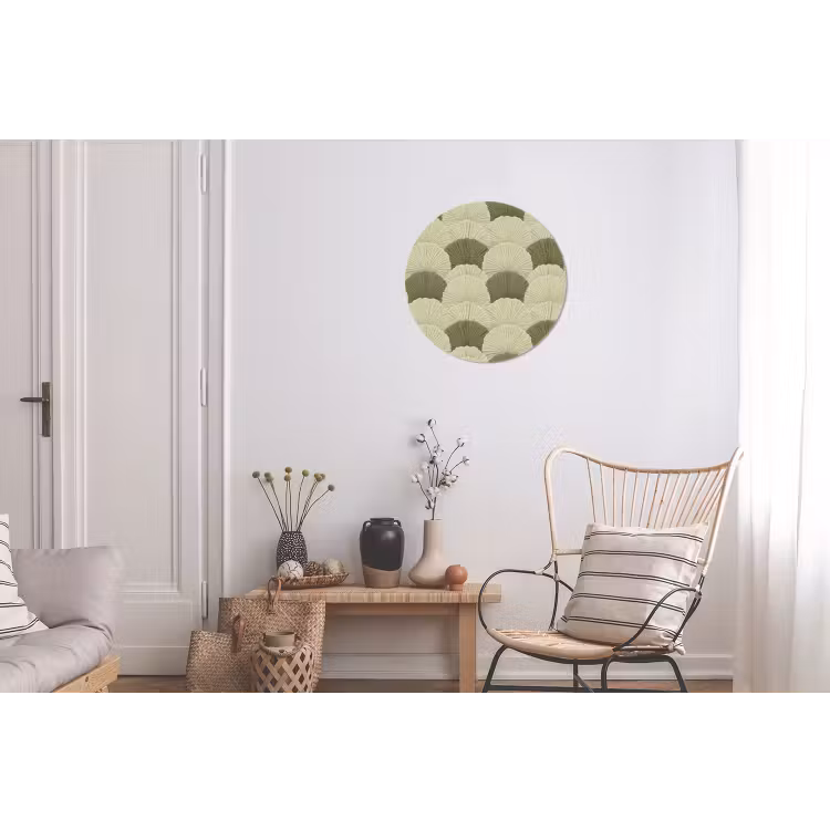 Bladeren - Structuur - Groen Wandcirkel aluminium klein 190 -woonkamer