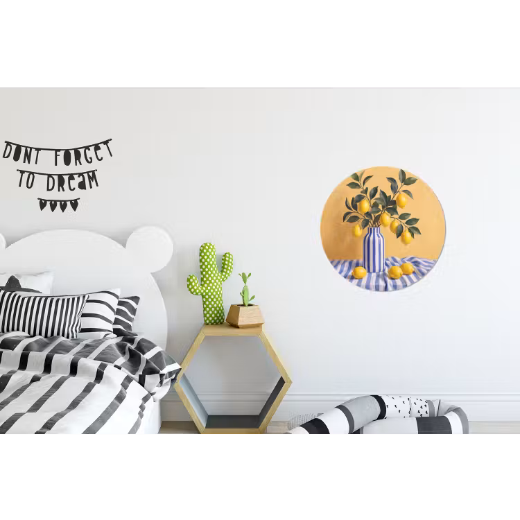 Wall circle - Aluminum - Lemon - Still Life - Modern - Citroen - Stilleven - Modern Wandcirkel aluminium klein